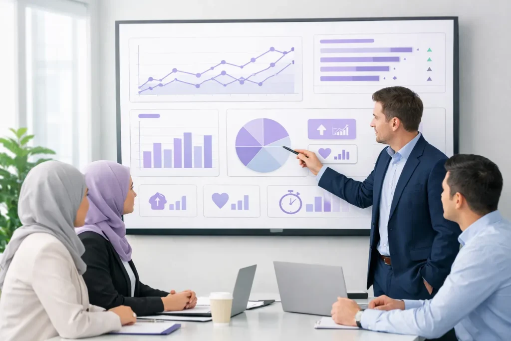 content strategists reviewing performance insights