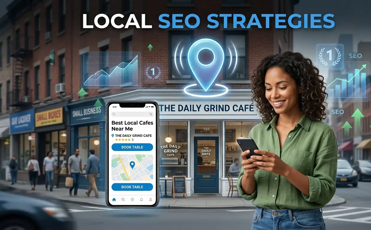 Local SEO strategies help businesses rank higher in Google Maps and improve visibility on Google local results.